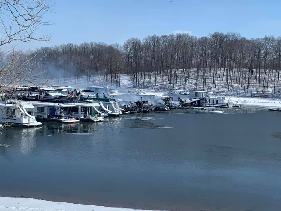 Fire at Hoosier Hills Marina on Patoka Lake - Feb. 19, 2021